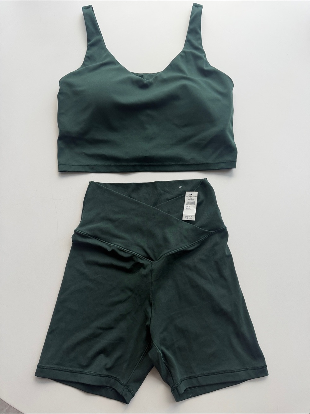 lululemon dark green V-waist bike shorts